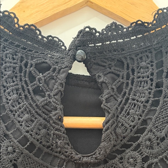 Ultra Pink Black Crotchet Lace Blouse - Picture 6 of 6